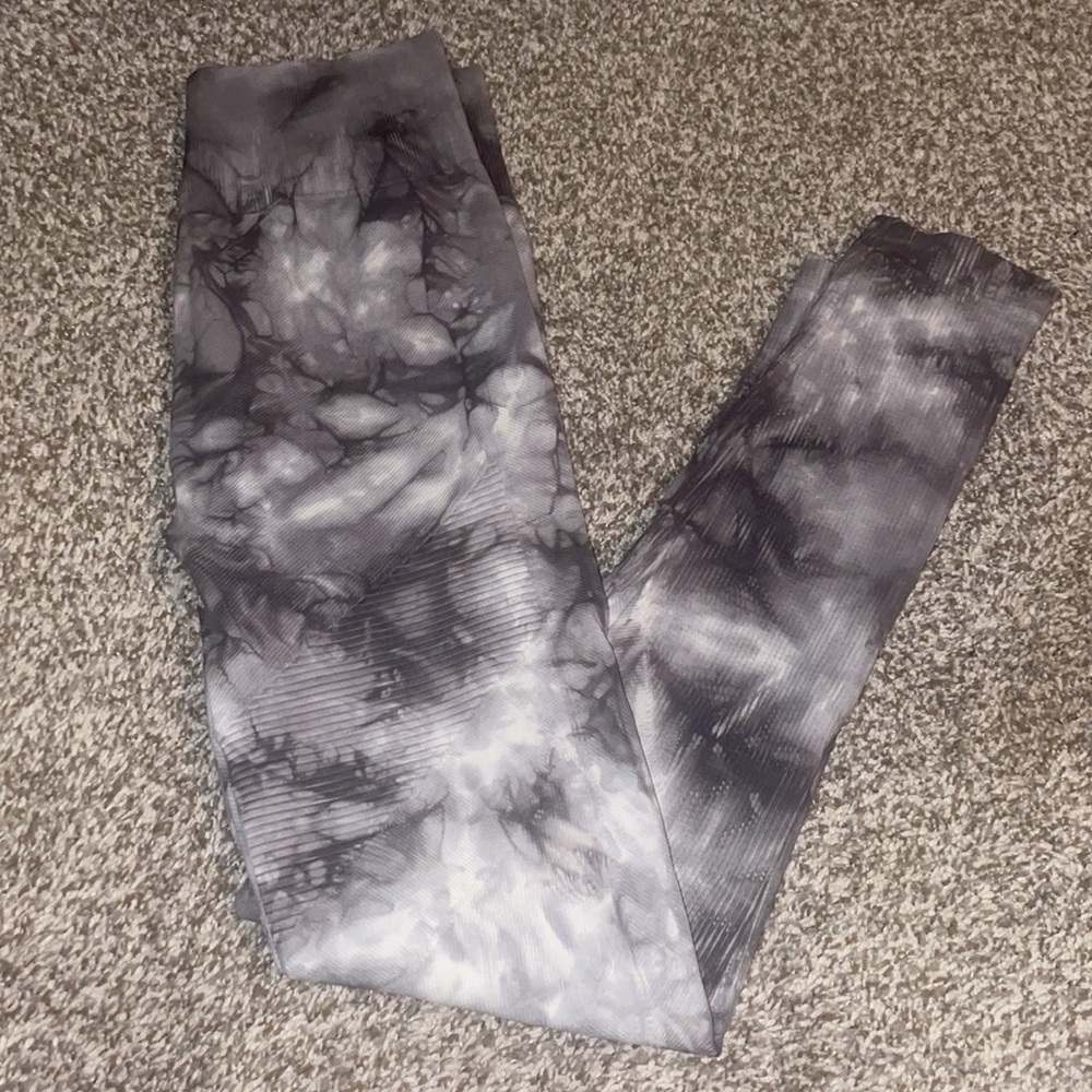 AE Grey Splatter Leggings - Partially Ribbed